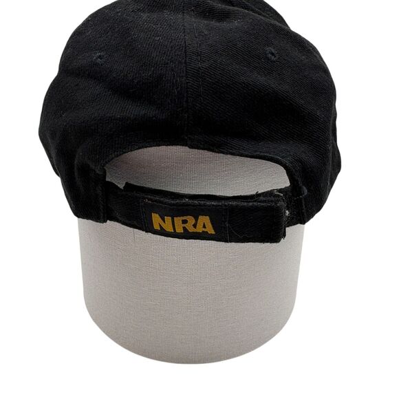 NRA Black Dad Hat Gold Logo Shooting Sports Strapback Cap American Flag - Picture 4 of 7